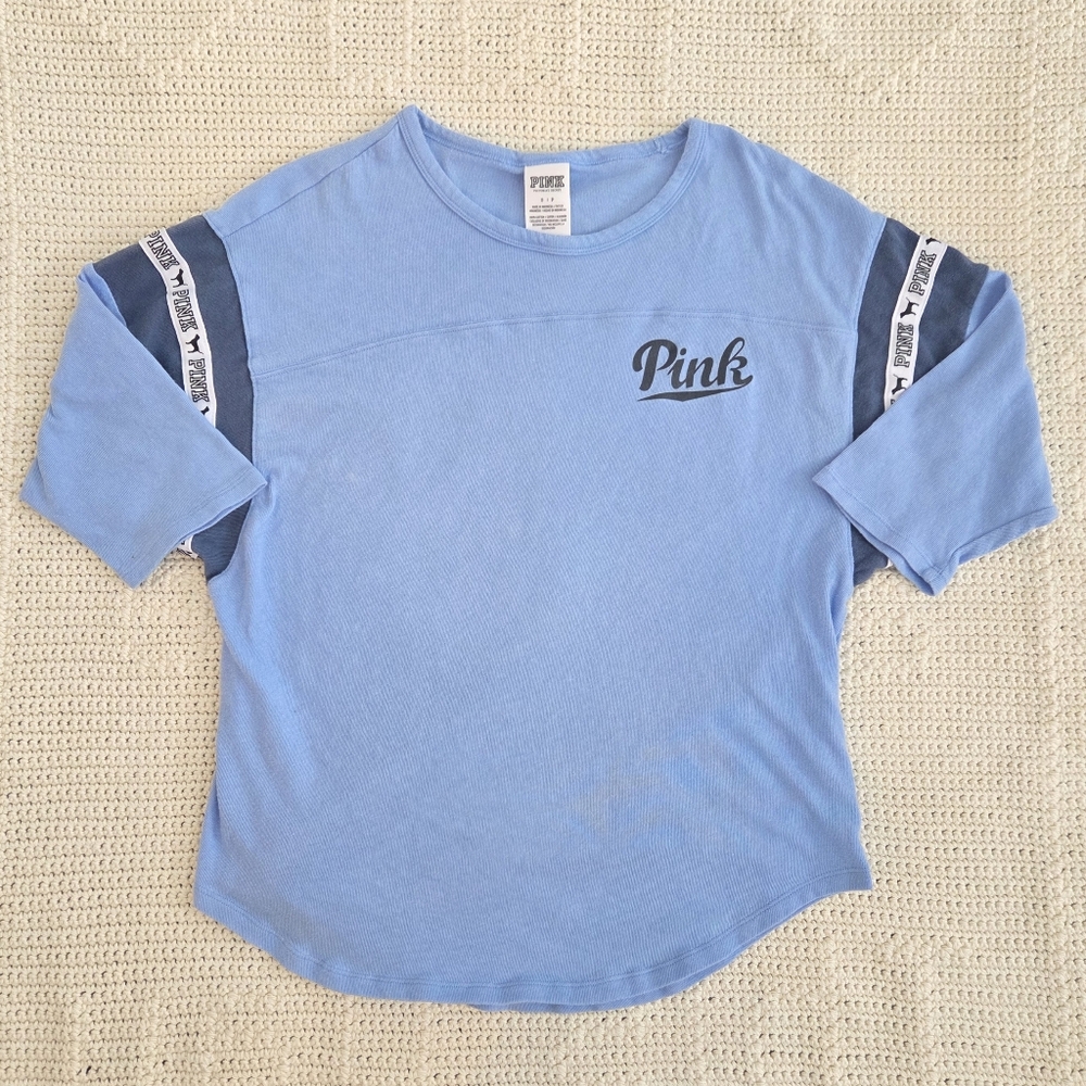 PINK Victoria's Secret Light Blue Short Sleeve Tee